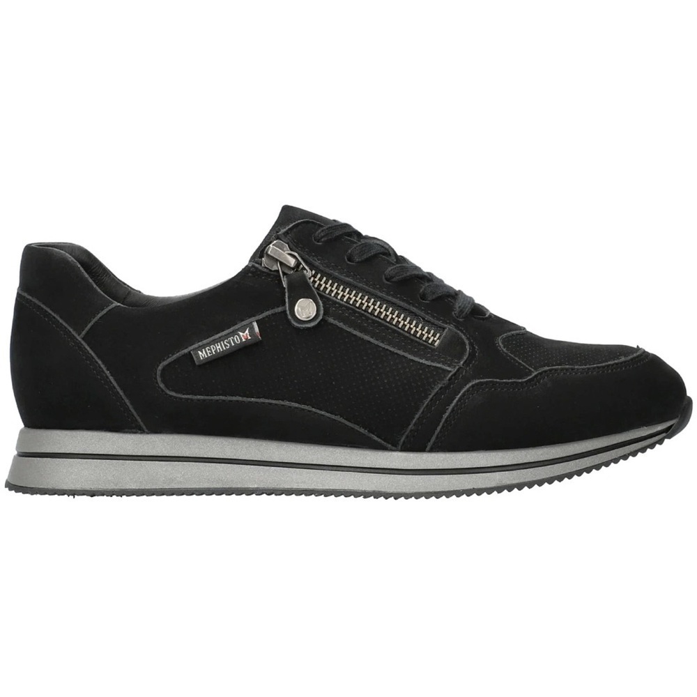 Mephisto Women's Leenie Sneaker, Black Bucksoft, 8